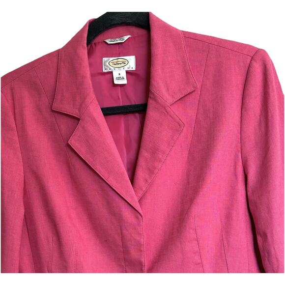 Talbots Blazer 8P Linen Blend Stretch Melon Light Academia Corpcore Classic core - Picture 2 of 6